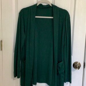 Women's Green Open Front Sweater